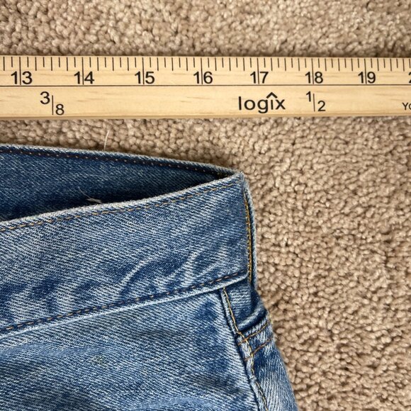 American Eagle Jeans Mens 30x28 Blue Embroidered Crest Pocket Preppy College Dad - Picture 4 of 9